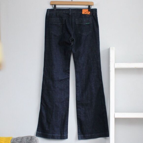 Pierce Jeans Women's Midnight Blue 8"Low-Rise Wide Flared Jeans Size 31 - Picture 2 of 8